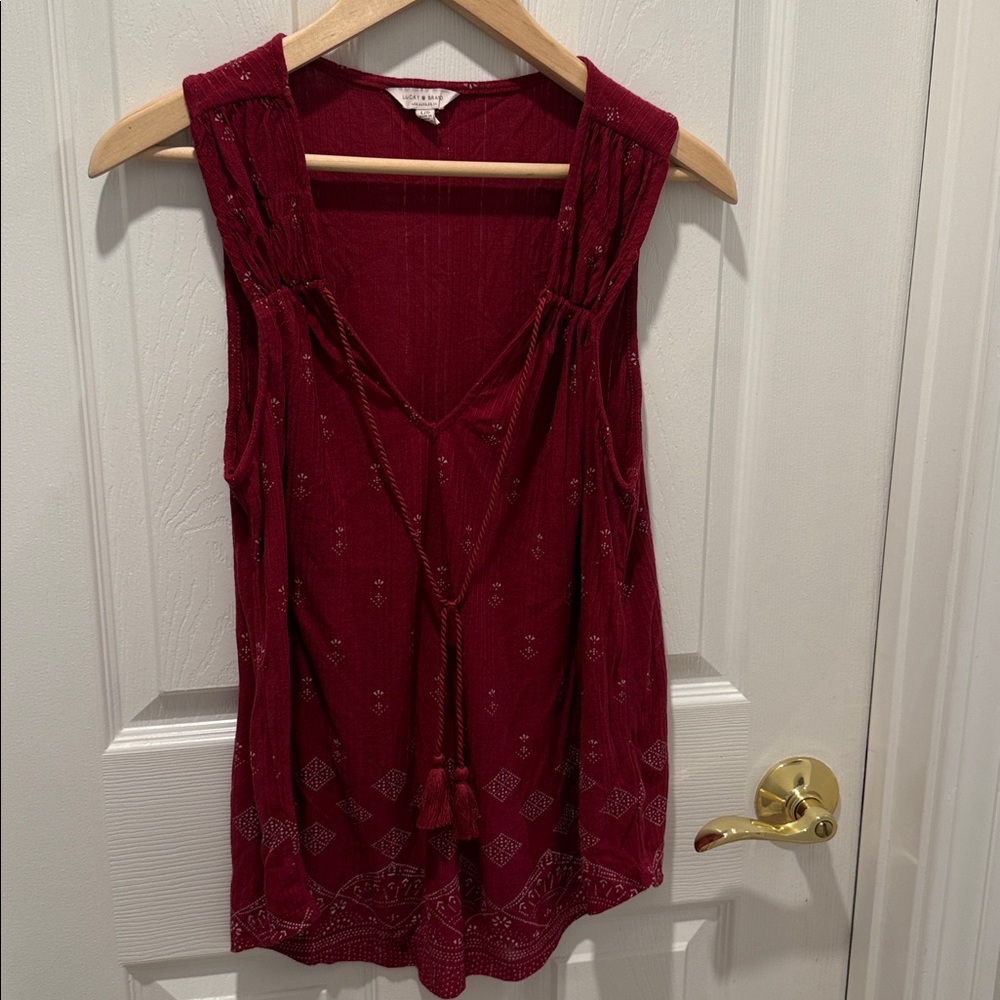 Lucky Brand Burgundy Top with Textured Detail